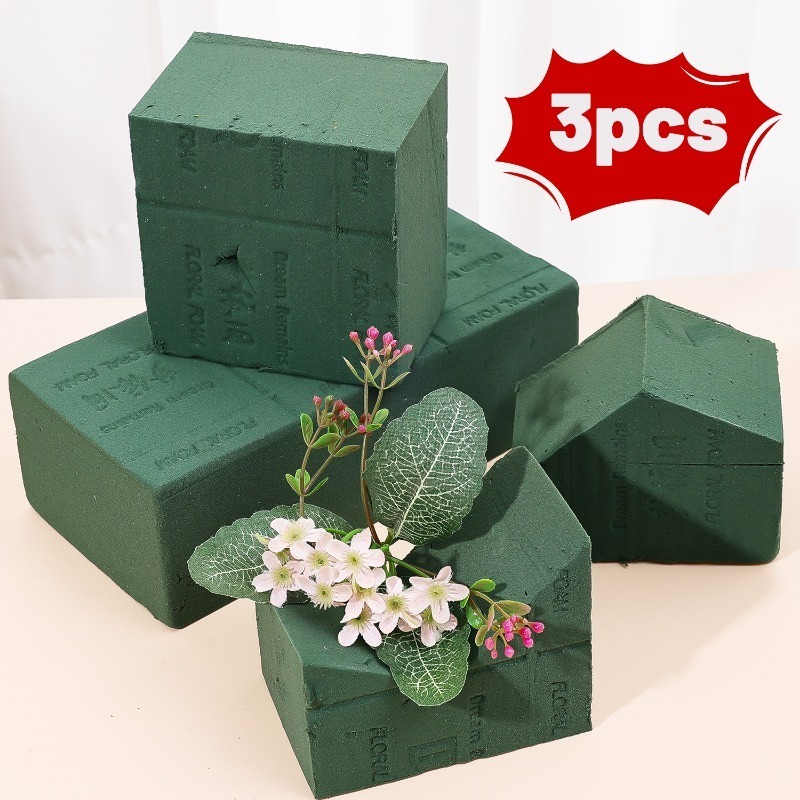 Florist Flower Supply - 1/3x Floral Foam Blocks Green Wet