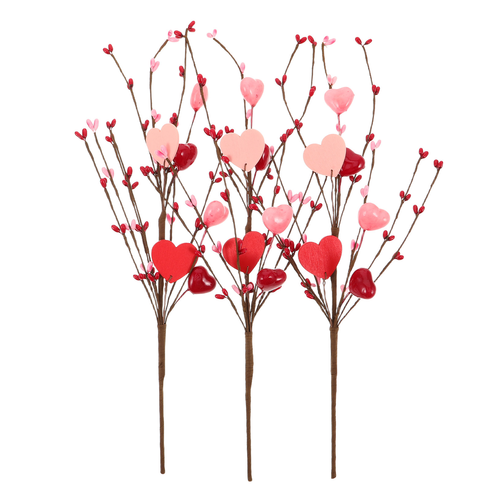 3Pcs Valentine's Day Heart Pic – Floral Picks Wood Bewertung und Preis