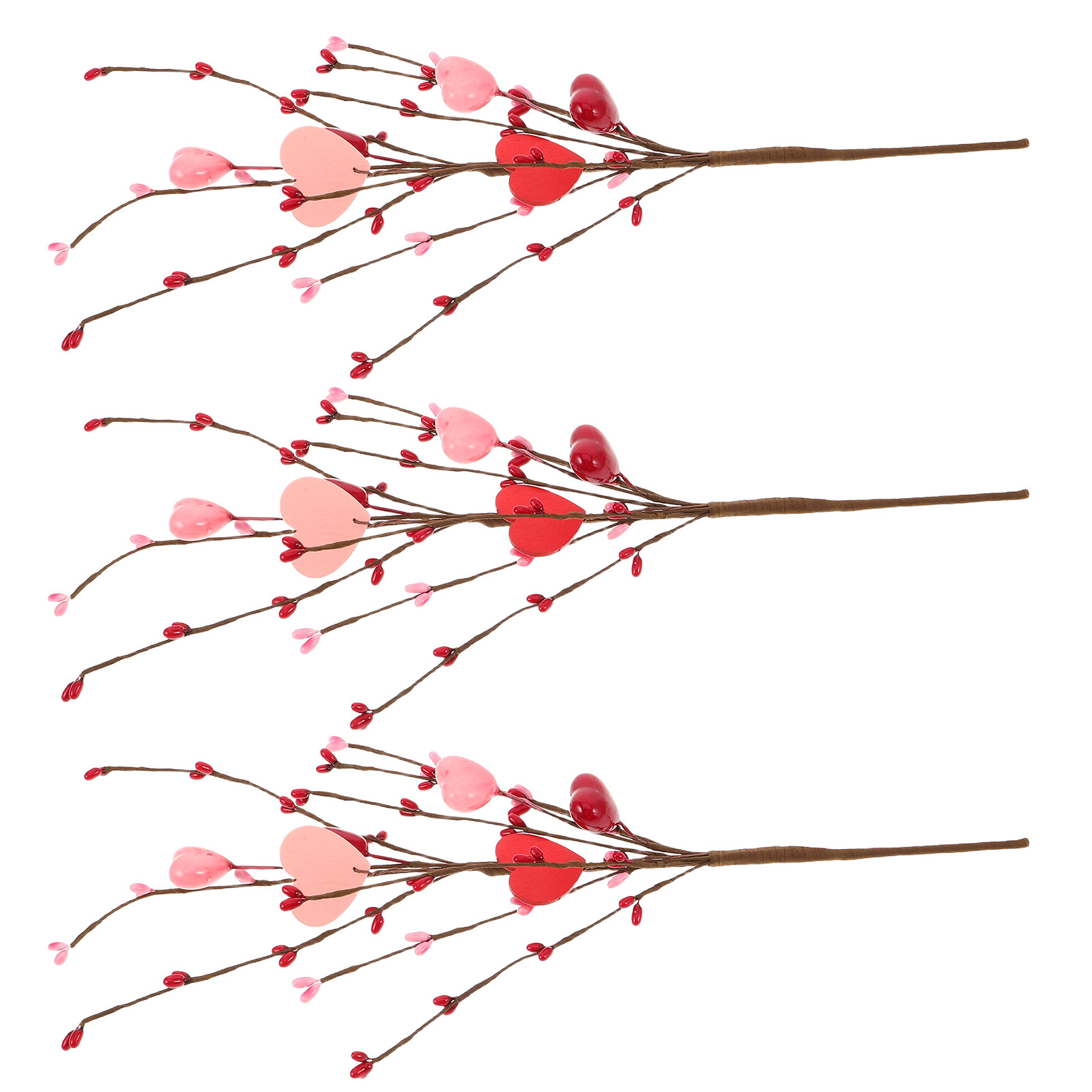 3Pcs Valentine's Day Heart Pic – Floral Picks Wood Bewertung und Preis
