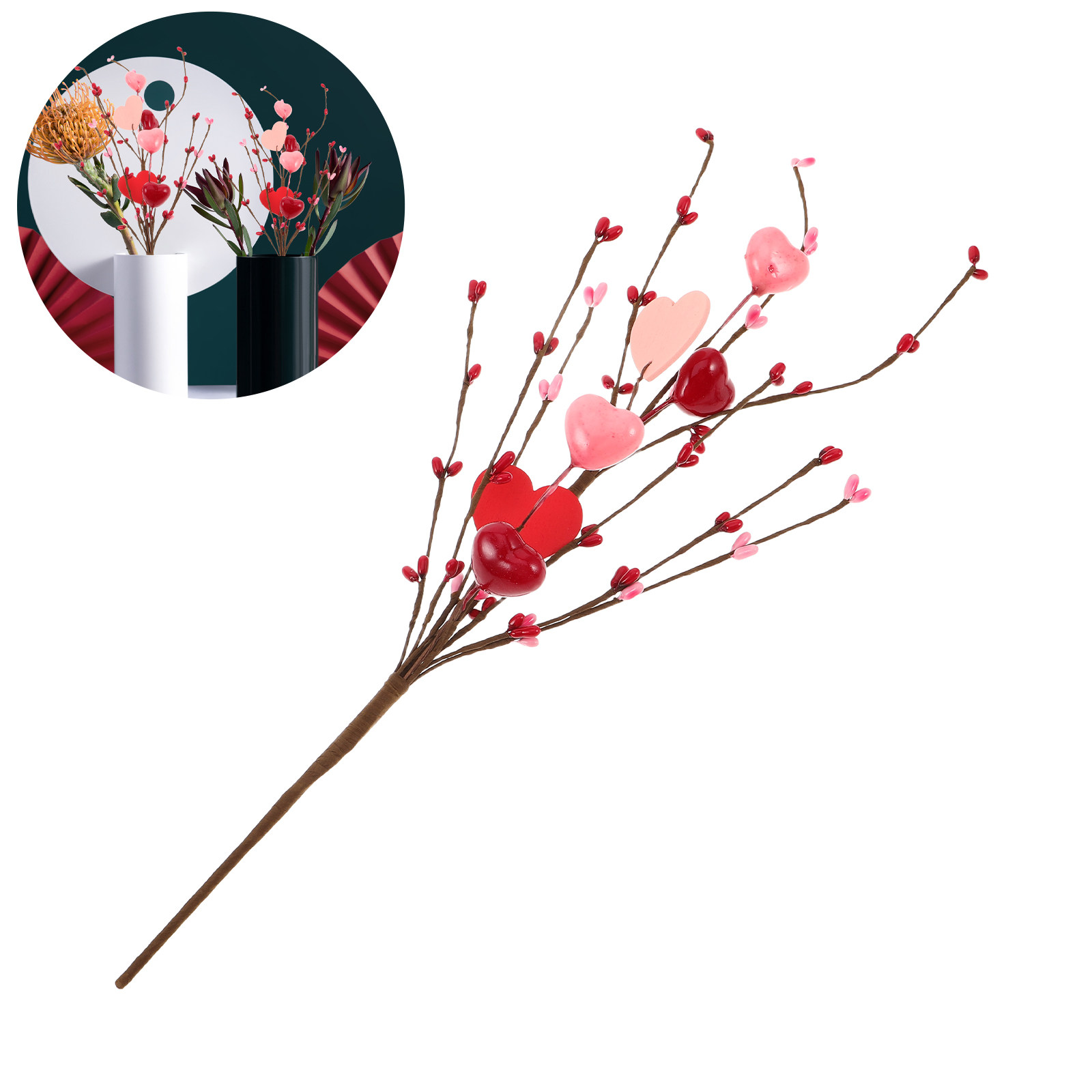 3Pcs Valentine's Day Heart Pic – Floral Picks Wood Bewertung und Preis