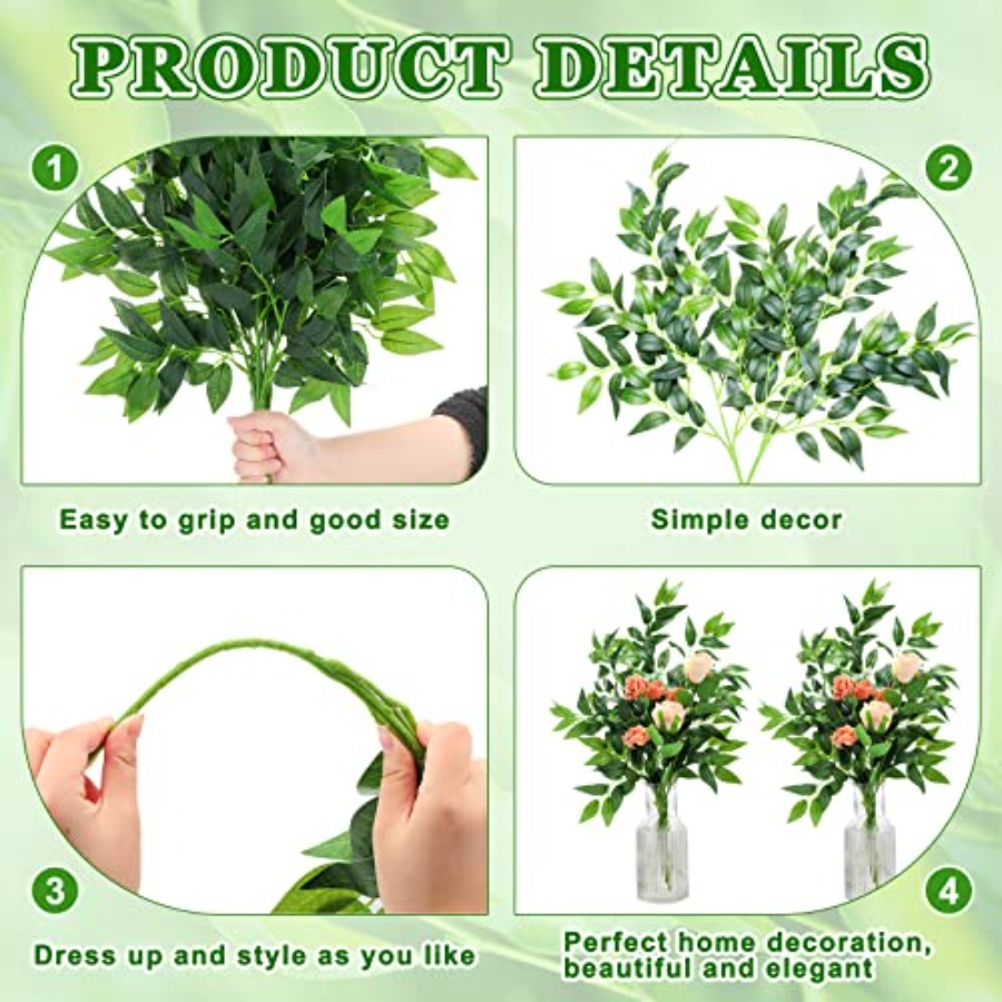 Pcs Artificial Italian Ruscus  – Ruscus Stem Faux Bewertung und Preis