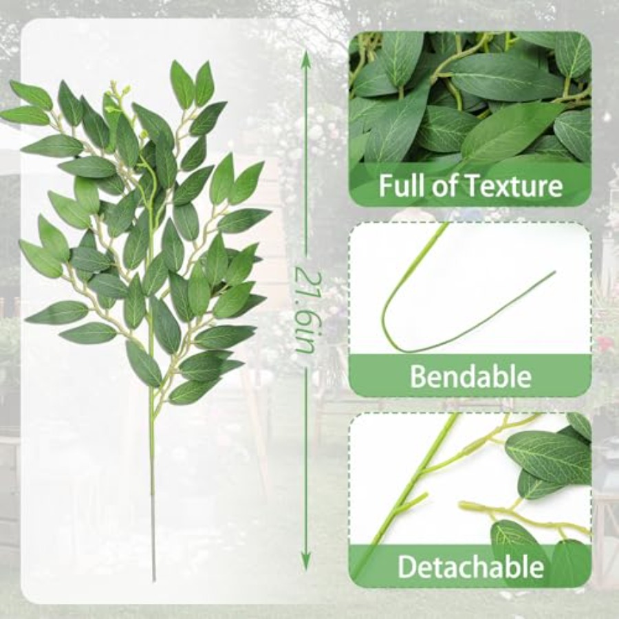80 Pcs Italian Ruscus Greenery – Ruscus Stem Faux Bewertung und Preis